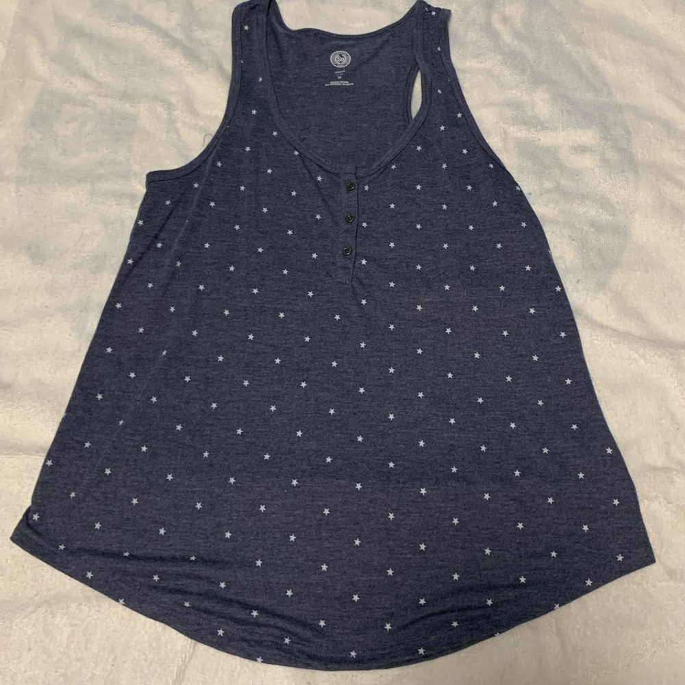 💎SO navy blue tank with white stars
